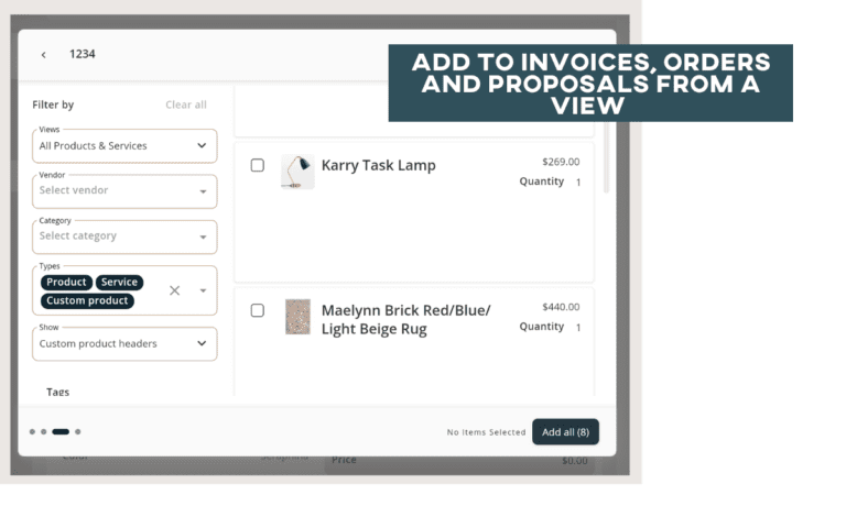 Add invoices orders and proposals from a view